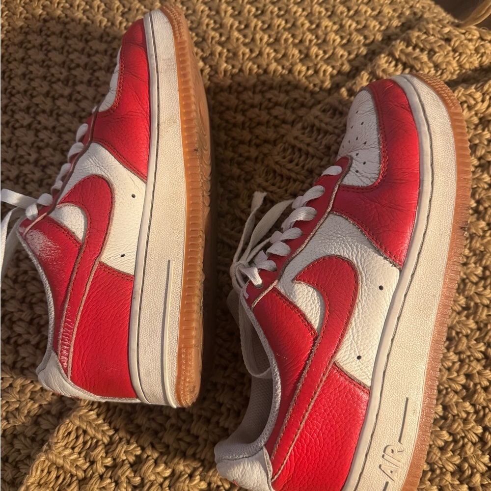Nike Red and White Air Sneakers
